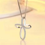 Yahoo! Yahoo!ショッピング(ヤフー ショッピング)ネックレス レディース 十字架 クロス CZダイヤ ライン キュービックジルコニア シルバー925 送料無料 アレルギー