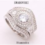 Yahoo! Yahoo!ショッピング(ヤフー ショッピング)3本組 指輪 リング レディース スワロフスキー 重ね付け CZダイヤモンド 豪華 ３連リング シルバー925 女性 送料無料 アレルギー