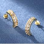 Yahoo! Yahoo!ショッピング(ヤフー ショッピング)ピアス アレルギー対応 18金 レディース 18k つけっぱなし 金属アレルギー対応 小さい シルバー925 C形 ボックス