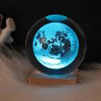 輝く星明かりの月ソリッドウッドベースクリスタルボールデスクトップの装飾 置き物 プレゼント (ギフトバッグ贈呈）