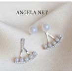 ショッピングパール ピアス パールピアス レディース　シルバー925 5連小粒パール18mm シルバーコーティング 可愛い 両耳2個セット