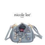 ショッピングlee 2025新作 数量限定 NICOLE LEE ニコールリー P17481 MOTO ライダースジャケット エッジ ショルダーバッグ がまぐち ミニバッグ ポーチ お財布 クール