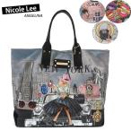 数量限定！NICOLE LEE ニコールリー P15435 レディース リバーシブル トートバッグ メタリック イラストアート バッグ ナイロン ロゴ 大きめ エコ