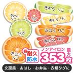 お名前シール 名前シール おなまえシール 防水 耐水 ネームシール 選べる 保育園 幼稚園 小学校 入園 入学 タグ ノンアイロン かわいい フルーツ オレンジ