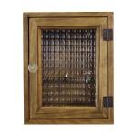 キーボックス  木製 チェッカーガラス 角型 パンプキンノブ マグネット ニッチ用 壁掛け アンティークブラウン 受注製作