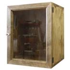  фигурка кейс прозрачный стекло Anne teak brown w25d22h31cm дисплей кейс из дерева .. . прием заказа сборный 