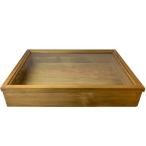 дисплей кейс прозрачный стекло Anne teak brown 60×40×11cm кнопка, ручка настройки нет из дерева .. . ручная работа прием заказа сборный 