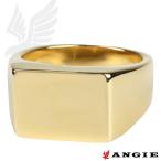 a 指輪 印台 鏡面仕上げ メンズ リング ゴールド 1ミクロンコート メンズリング 男性用 ペア シンプル