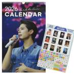 パクボゴム 2026 壁掛け カレンダー ステッカー付 韓流 グッズ fx001-8