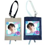 チョンイル 布製 キーケース キーホルダー 伸びる リール付き 伸縮 韓流 グッズ nn006-2