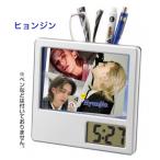 ヒョンジン Straykids ストレイキッズ スキズ 写真入り ペン立て付き 置き時計 時計 フォトフレーム 韓流 グッズ ph002-7