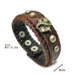 本革　ブレスレット A ダークブラウン レディース　メンズ　アジアン雑貨　タイ雑貨　ハンドメイド　おしゃれなブレスレッド