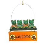 Welcome plate welcome board frog 4 pcs . Asian burr Thai Bali miscellaneous goods entranceway store equipment ornament interior 