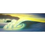 バリアート絵画　特大　横　『Big Wave in Sunset』　Windy　Special Order作品　[額横約134cmｘ縦63cm] エスニック アジアン インテリア アジアン雑貨
