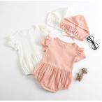 ベビー服 赤ちゃん 服 ベビー ロンパース 女の子男の子 保育園 ロンパース カバーオール結婚式 お宮参り 新生児 ロンパース+帽子2点セット