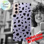 Galaxy S21 5G スマホケース TPU ストラップ 透明 クリアケース ギャラクシー SC-51B / SCG09 ダルメシアン柄