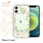 iPhone12 mini ケース ホワイトフラワー 花柄 クリア 透明 ソフト TPU アイフォン12 ミニ カバー フラワー おしゃれ 耐衝撃 かわいい