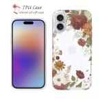  мягкий чехол цветочный принт смартфон кейс TPU цветок рама Vintage красочный цветок iPhone17 Pro Max iPhone Air iPhone16e Xperia Galaxy AQUOS Pixel