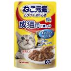 ねこ元気パウチ 成猫用 まぐろ入りかつお ６０ｇ