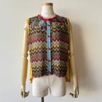 【40％OFF SALE】アルベロベロ(Alberobello)オレボレブラぶたさんアップリケ＆ビーズ刺繍入り ニットベスト（イエロー）【2025 SUMMER COLLECTION】送料無料