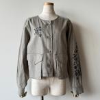 ショッピングSALE品 【20％OFF SALE】アルベロベロ(Alberobello)オレボレブラぶたさん＆フラワー刺繍 デニムジャケット（グレー）【2025 AUTUMN COLLECTION】送料無料