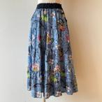 ショッピングSALE品 【20％OFF SALE】アルベロベロ(Alberobello)オレボレブラフラワープリント ティアードスカート（ブルー）【2025 WINTER COLLECTION】送料無料