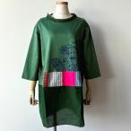 【50%OFF SALE】アルベロベロ(Alberobello)オレボレブラぶたさんプリント&パッチワーク チュニック(グリーン)【2024 SPRING COLLECTION】送料無料
