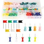 130個入り 画鋲 押しピンおしゃれ プッシュピン 可愛い 画びょう おしゃれ 混合色 フラッグ I字型デザイン DIY 地図 掲示板 写真 カ