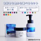 カラーシャンプー セット商品 カラーバターとカラーフォームシャンプーの選べるセット アンナドンナ シャンプー トリートメント ピンク カラーケア セット