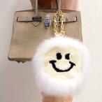 Yahoo! Yahoo!ショッピング(ヤフー ショッピング)チャーム バッグ アンコキーヌ AnneCoquine メンズ レディース ＦＯＸ＆ラビットスマイルポケット付きチャーム 2215-01 ホワイト スマイル プレゼント ギフト