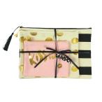 Yahoo! Yahoo!ショッピング(ヤフー ショッピング)（50％OFF）ポーチ 小物入れ アンコキーヌ AnneCoquine メンズ レディース L.A.セレクト キャンバスポーチ 3Pセット 2290-0215 ボーダー 水玉 プレゼント ギフト