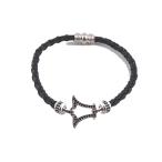 Yahoo! Yahoo!ショッピング(ヤフー ショッピング)アンコキーヌ Anne Coquine イタリアン合皮（シルバー）手編みブレスレット（クロ）S M L LL （4102-02） クロスモチーフ ブレスレット