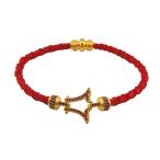 Yahoo! Yahoo!ショッピング(ヤフー ショッピング)アンコキーヌ Anne Coquine イタリアン合皮（ゴールド）手編みブレスレット（アカ）S M L LL （4202-04） クロスモチーフ ブレスレット