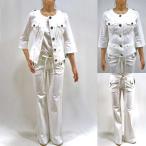  весна лето последний ликвидация [ Bear to белка /E42306-E32309/95%OFF] хлопок ламе Shadow полоса круглый вырез жакет + Buggy брючный костюм /38/BEATRICE/spc/3i32b456xx/qpt