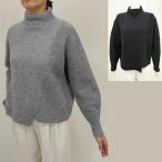 秋冬SALE【イリゼ/T6031/40%OFF】メリノウール×カシミアオフハイネック天竺×畦編みアシンメトリー切替セーター/irise/sps/4i41b601xx