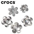 クロックス crocs ジビッツ Monochrome Slvr Flwrs 5 Pack 10013258 メール便配送