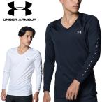 メール便配送 アンダーアーマー UAヒートギア フィッティド ロングスリーブ Vネック シャツ メンズ 2025春夏 ゴルフウェア 1371673