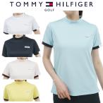 トミーヒルフィガーゴルフ ストライプカフス 半袖モックシャツ レディース 春夏 ゴルフウェア THLA428