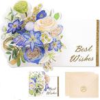 グリーティングカード 花があふれる メッセージカード バースデーカード 3D誕生日カード おしゃれ 立体 結婚 出産祝い 多目的 母の日 父の日