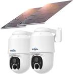 2K高画素防犯カメラ 完全無線電池式、屋内外対応、USB/ソーラーチャージ、10000mAhバッテリー、IP66防水、アプリ警報、動体検知、夜間カラーWIFI接続his-2cq1a