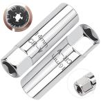 WETARENDA スパークプラグレンチ専用ソケット 14mm & 16mm ユニバーサルソケット 2本セット プラグソケット(12角) スパークプラ