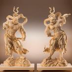 葉偉混作金彩天然檜一杢彫り「金剛力...