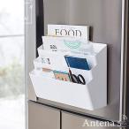 Yamazaki tower 冷蔵庫横マグネット収納ポケット 3段 タワー 山崎実業 収納スペース 台所収納 ストッカー だしパック ふりかけ 調理小物 レシピ本 ゴミ袋