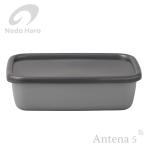 野田琺瑯 ＋Gray レクタングル深型（L） シール蓋付 ホワイトシリーズ グレー ノダホーロー 保存容器 漬物 キッチン雑貨 台所 野田ホーロー