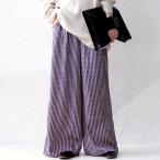 レトロ柄 ワイドパンツ パンツ レディース ボトムス 柄パンツ・500ptメール便可