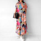 アート柄 プリントワンピース ワンピース レディース 送料無料・再再販。100ptメール便可