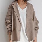 アウター レディース ジャケット 長袖 ダブルボタン 麻 ダブルボタンジャケット 送料無料・再販。メール便不可