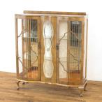  кошка ножек витрина 53054 грецкий орех. прекрасный под дерево задняя сторона зеркало модель 2 листов дверь дисплей шкаф полка витрины 1930 год примерно Англия 