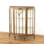  Англия античный витрина Cross замена обивки settled грецкий орех материал кошка ножек симпатичный дисплей шкаф living полка витрины 53375