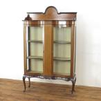  античный мебель Англия 1920 год примерно витрина прекрасный искривление поверхность стекло красное дерево материал полка витрины дисплей шкаф 55242